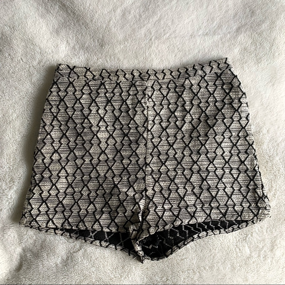 LuccaCouture Aztec print cream and black shorts 4